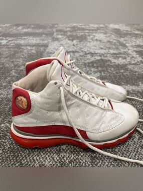 Custom Air Jordan 13 White Red Air Max Bubble Sneakers Mens U.S. 7